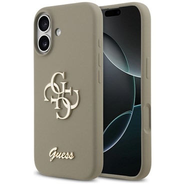 Tok Guess "Silicone Big 4G Script" iPhone 17 készülékhez - brown