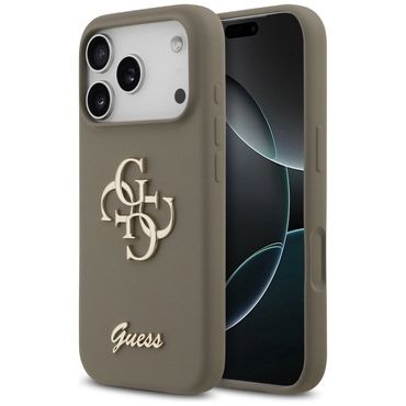 Tok Guess "Silicone Big 4G Script" iPhone 17 Pro készülékhez - brown