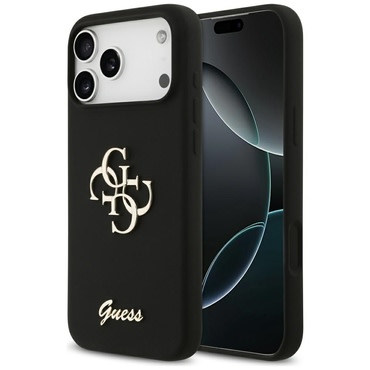 Tok Guess "Silicone Big 4G Script" iPhone 17 Pro Max készülékhez - black