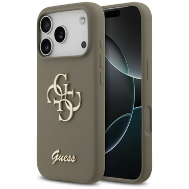 Tok Guess "Silicone Big 4G Script" iPhone 17 Pro Max készülékhez - brown