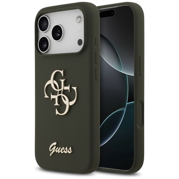 Tok Guess "Silicone Big 4G Script" iPhone 17 Pro készülékhez - khaki