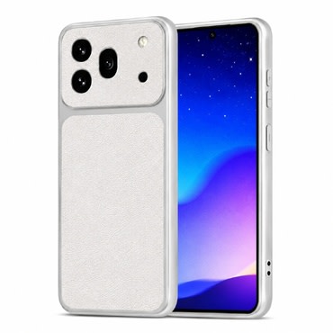 TPU gél tok műbőr textúrával Honor 600 Pro készülékhez - fehér