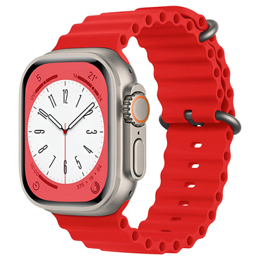 Silikon szíj Techsuit "W038" Apple Watch (42mm / 44mm / 45mm / 46mm / 49mm) készülékhez - piros