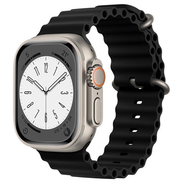 Szilikon szíj Techsuit "W038" Apple Watch (38mm / 40mm / 41mm / 42mm) készülékhez - fekete
