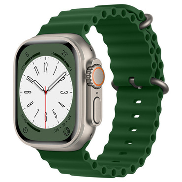 Silikon szíj Techsuit "W038" Apple Watch készülékhez (38mm / 40mm / 41mm / 42mm) - sötétzöld