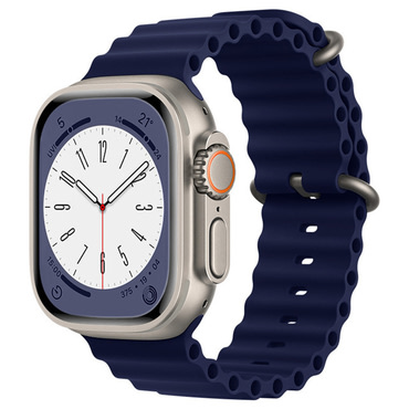 Silikon szíj Techsuit "W038" Apple Watch készülékhez (38mm / 40mm / 41mm / 42mm) - sötétkék