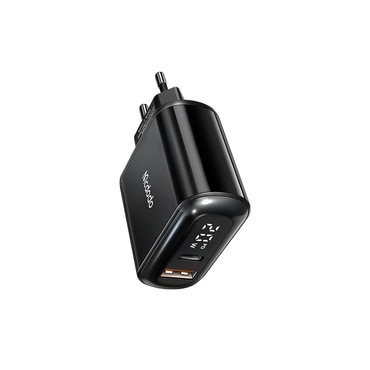 Fali 20W töltő Mcdodo "Chocolate Series CH-7170" USB-C/A, digitális kijelző, PD + QC készülékhez - black
