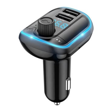 FM adó és autós töltő Yesido "Y44" 2x USB-A, LED kijelző, RGB fény, Bluetooth 5.0 készülékhez - black
