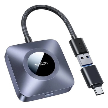 USB-A és USB-C OTG adapter Yesido "KM23" Bluetooth V5.0, 1080P készülékhez - grey