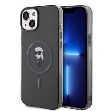 Tok Karl Lagerfeld "IML MagSafe" iPhone 15 Plus készülékhez - black ikonik