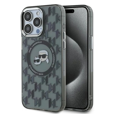 Tok Karl Lagerfeld "IML MagSafe" iPhone 15 Pro készülékhez - monogram karl and choupette head