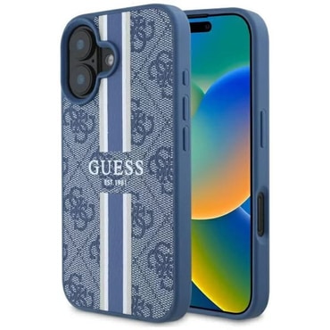 Tok Guess "Hardcase 4G Printed Stripes MagSafe" iPhone 16 készülékhez - blue