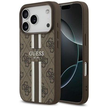 Tok Guess "Hardcase 4G Printed Stripes MagSafe" iPhone 17 Pro készülékhez - brown