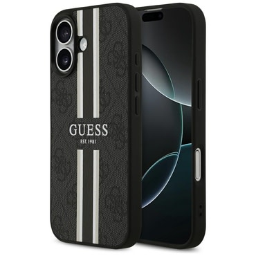 Tok Guess "Hardcase 4G Printed Stripes MagSafe" iPhone 17 készülékhez - black