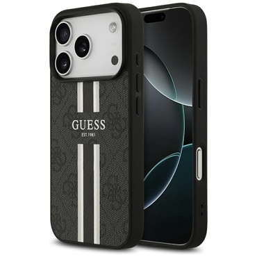 Tok Guess "Hardcase 4G Printed Stripes MagSafe" iPhone 17 Pro készülékhez - black
