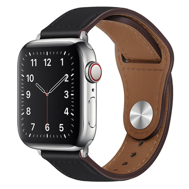 Bőr szíj Techsuit "W033" Apple Watch (42mm / 44mm / 45mm / 46mm / 49mm) készülékhez - fekete