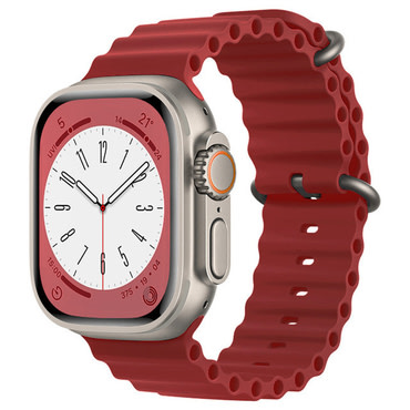 Silikon szíj Techsuit "W038" Apple Watch készülékhez (42mm / 44mm / 45mm / 46mm / 49mm) - sötét piros
