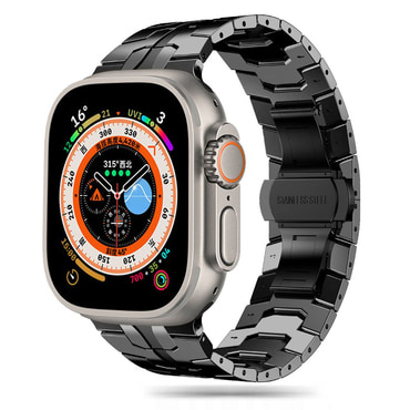 Jekleni szíj Techsuit "W063" Apple Watch készülékhez (42mm / 44mm / 45mm / 46mm / 49mm) - fekete