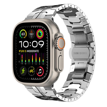 Jekleni pas Techsuit "W063" Apple Watch készülékhez (42mm / 44mm / 45mm / 46mm / 49mm) - ezüst