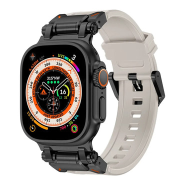 Szilikon szíj Techsuit "W064" Apple Watch készülékhez (42mm / 44mm / 45mm / 46mm / 49mm) - szürke