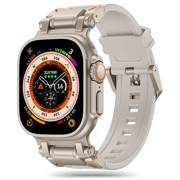 Szilikon szíj Techsuit "W064" Apple Watch készülékhez (42mm / 44mm / 45mm / 46mm / 49mm) - bézs