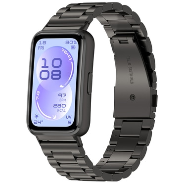 Fém szíj Techsuit "W010" Huawei Band 11 / Band 11 Pro készülékhez - fekete
