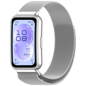 Fém szíj Techsuit "W009" Huawei Band 11 / Band 11 Pro készülékhez - ezüst