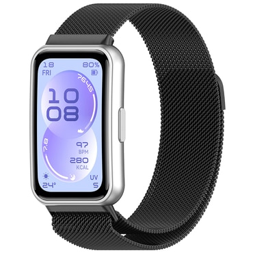 Fém szíj Techsuit "W009" Huawei Band 11 / Band 11 Pro készülékhez - fekete
