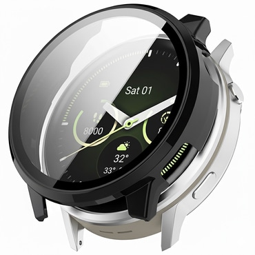 Techsuit "Defense360 Pro" tok kijelzővédővel Garmin Venu 4 45mm készülékhez - fekete