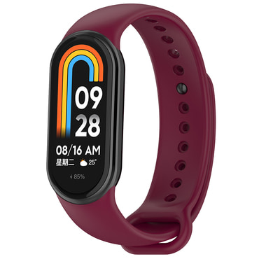 Szilikon szíj Techsuit "W014" Xiaomi Mi Band 8 / 8 NFC / 9 / 9 NFC / Smart Band 10 készülékhez - bordó