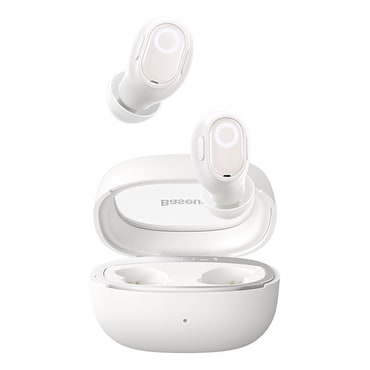 Bluetooth fülhallgató Baseus "WM02+" Bluetooth 5.3 okos kijelzővel - creamy white