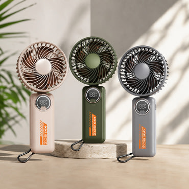 Mini kézi ventilátor Techsuit "Z8" LED kijelzővel, USB-C töltéssel, 3 sebességgel és 3600mAh