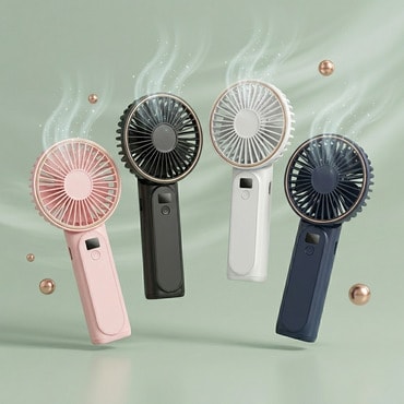 Mini kézi ventilátor Techsuit "M12" LED kijelzővel, USB-C töltéssel, 6 sebességgel, 5000mAh