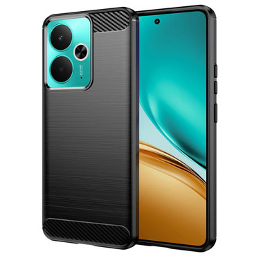 TPU gél tok "Brushed Carbon" Realme 14 5G készülékekhez - fekete