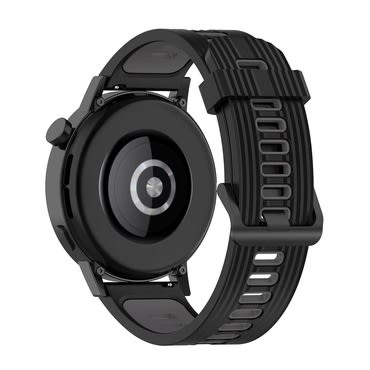 Univerzális szilikon szíj Techsuit "W002" 20mm okosórákhoz - fekete