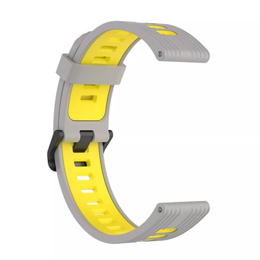 Univerzális szilikon szíj Techsuit "W002" 20mm okosórákhoz - szürke / sárga