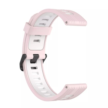 Univerzális szilikon szíj Techsuit "W002" 20mm okosórákhoz - rózsaszín / fehér