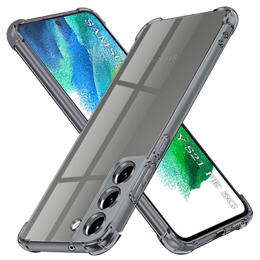 TPU gél tok Techsuit "Shockproof" Samsung Galaxy S21 FE 5G készülékhez - smoke black