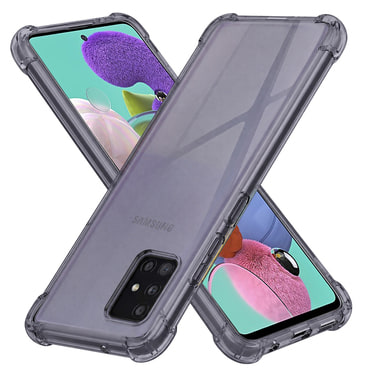 TPU gél tok Techsuit "Shockproof" Samsung Galaxy A51 készülékhez - smoke black