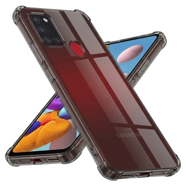 TPU gél tok Techsuit "Shockproof" Samsung Galaxy A21s készülékhez - smoke black