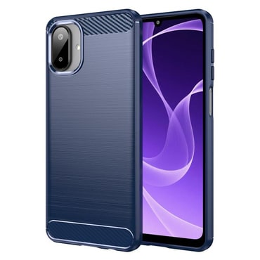 TPU gél tok "Brushed Carbon" Samsung Galaxy A07 készülékekhez - kék