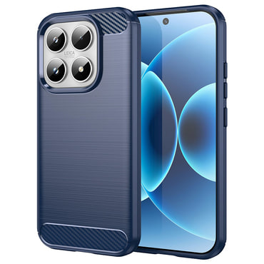 TPU gél tok "Brushed Carbon" Xiaomi 17 készülékekhez - kék