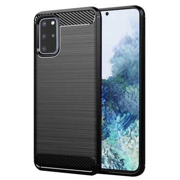 TPU gél tok "Brushed Carbon" Samsung Galaxy S20 Plus készülékekhez - fekete