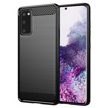 TPU gél tok "Brushed Carbon" Samsung Galaxy S20 készülékekhez - fekete