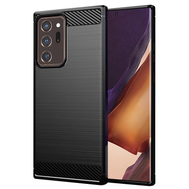 TPU gél tok "Brushed Carbon" Samsung Galaxy Note 20 Ultra készülékekhez - fekete
