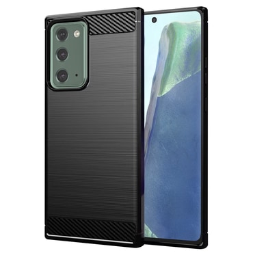 TPU gél tok "Brushed Carbon" Samsung Galaxy Note 20 készülékekhez - fekete