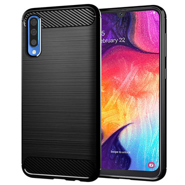 TPU gél tok "Brushed Carbon" Samsung Galaxy A50 / A30s / A50s készülékekhez - fekete