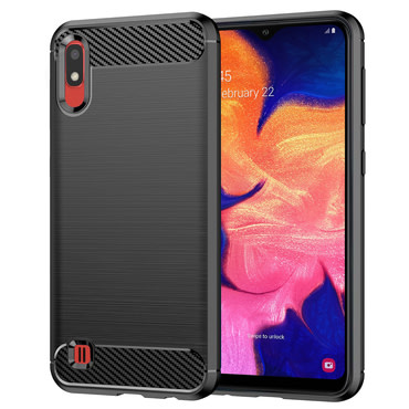TPU gél tok "Brushed Carbon" Samsung Galaxy A10 / M10 készülékekhez - fekete