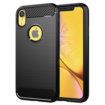 TPU gél tok "Brushed Carbon" iPhone XR készülékekhez - fekete