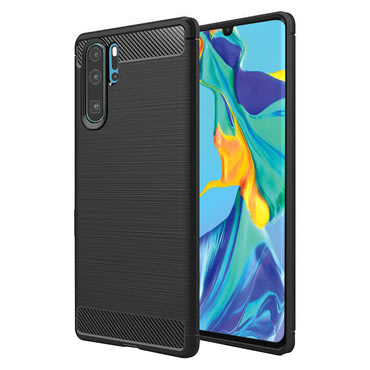 TPU gél tok "Brushed Carbon" Huawei P30 Pro készülékekhez - fekete